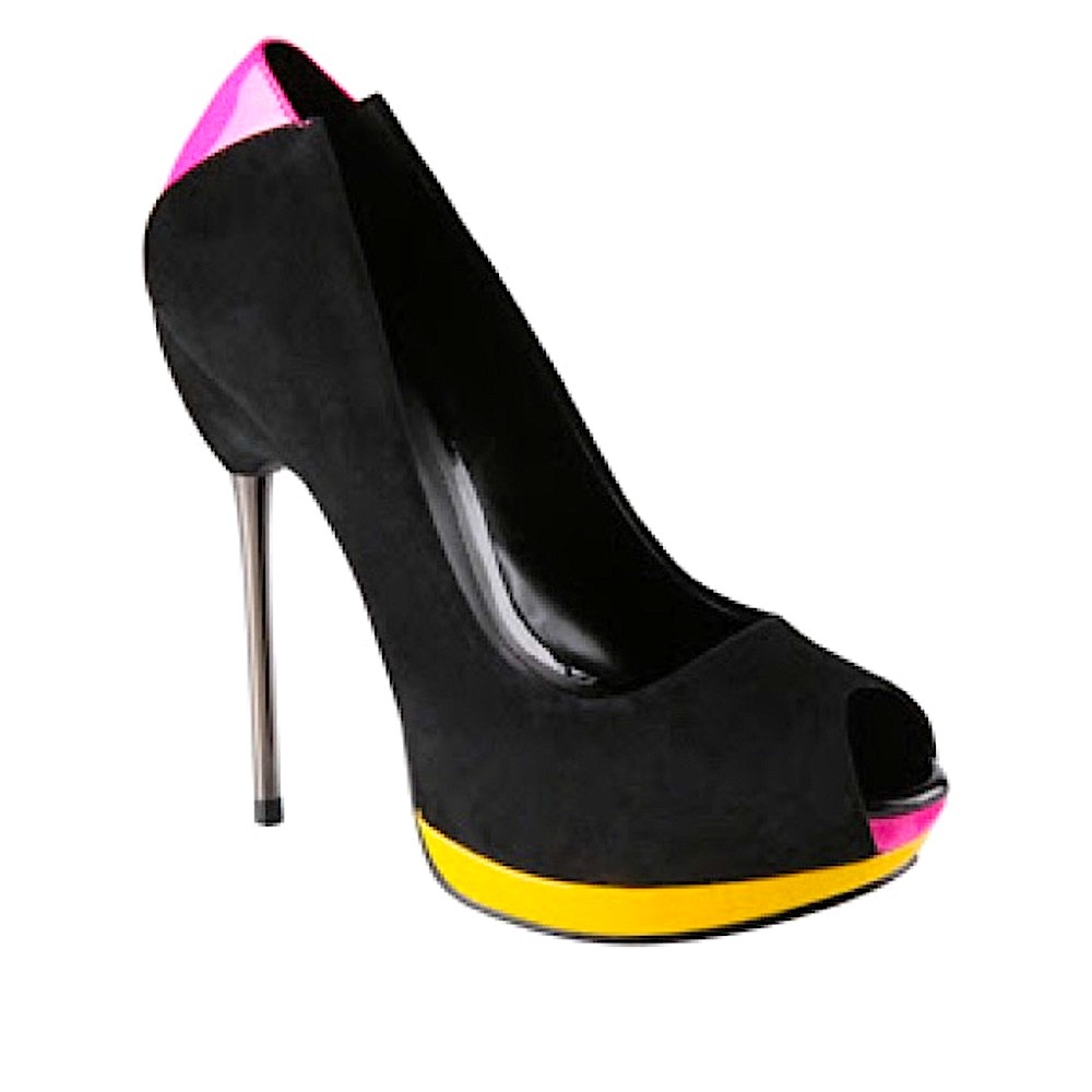 ALDO DELTORO Black Suede Peep Toe Stilettos, Size EU38/US 7